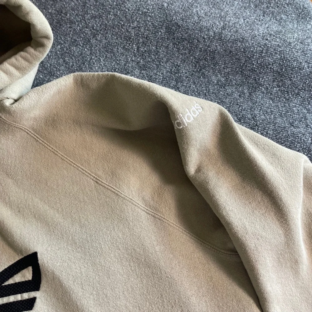Vintage Adidas Originals Trefoil Hoodie Tan Beige Made in‎ USA Mens XL RN88387